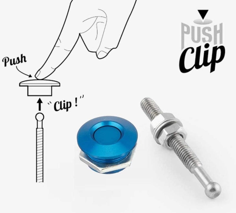 ANJOSHI 2Pack Quick Release Latch Lock Clip Push Button Bonnet Kit 1.25in/32mm Diameter Universal Aluminum Alloy Quick Latch Lock for Auto Car Bumper License Plate Hood or Various DIY(2Pack-Blue) - Image 3